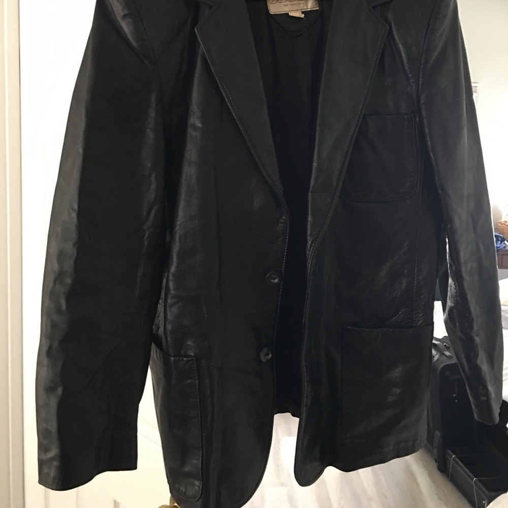 North Beach Leather Mens Jacket Black Leather. Size 46. Like new. $250.